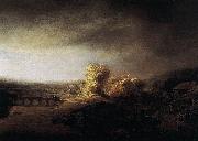 Rembrandt Peale Landscape with a Long Arched Bridge Sweden oil painting artist